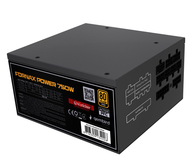 Gembird Fornax 750W 80 Plus Gold - 1346455 - zdjęcie
